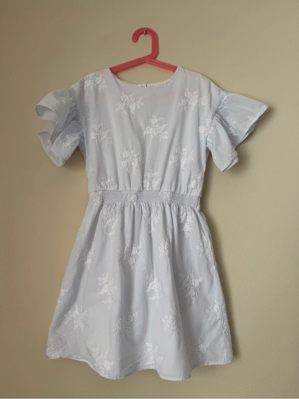 Jamie and Jack Girls Size 12 White 3D Floral Embroidered Dress